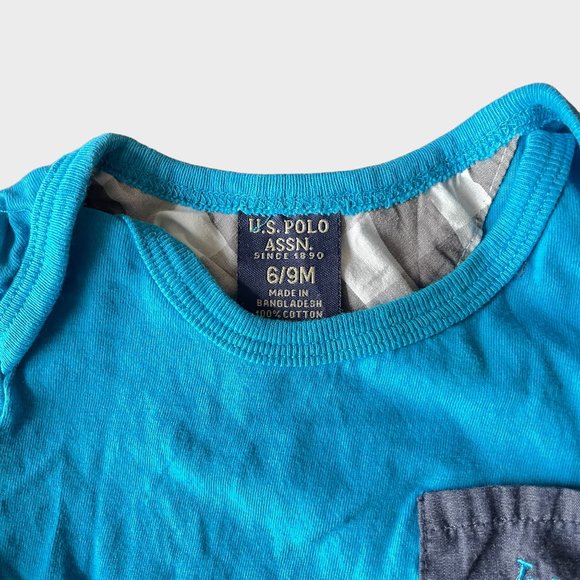 U.S. Polo Assn. 3-Pc Outfit Set Button-Up, T-Shirt, Jeans (White/Grey/Blue) - Picture 4 of 4